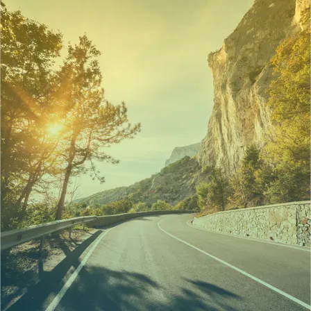Route ensoleillée